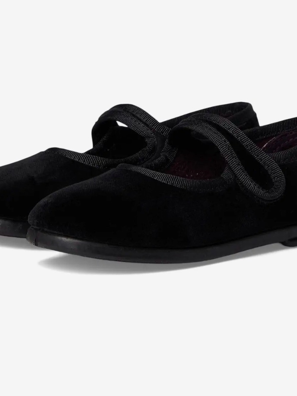 Cienta Girls Black Velvet Mary Jane Flats
